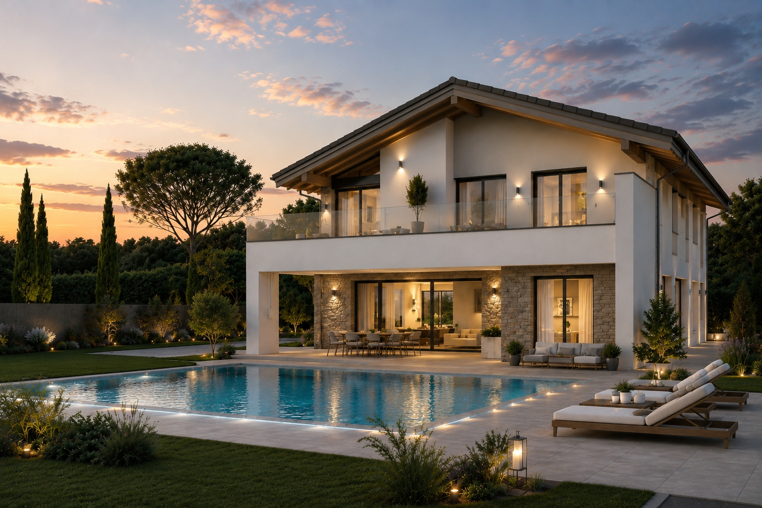 Render della villa indipendente di prossima costruzione a Roteglia